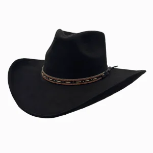 Ace High | Womens Black Suede Teardrop Crown Rancher Cowgirl Hat