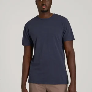 REGULAR-FIT Slub Tee for Tall Men in Navy