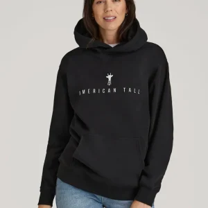 Logo Hoodie for Tall Women in Black
