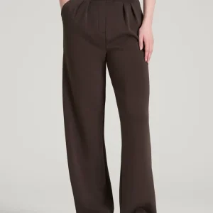 Soft Motion Pleated Wide Leg Pant for Tall Women in Espresso