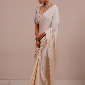 Moonstone Rose Silk Saree Set